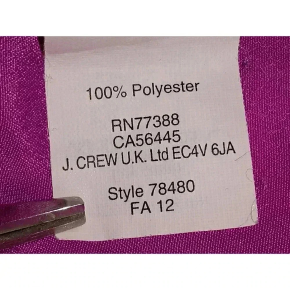 J. Crew Women's Fuchsias Pink Polyester Ruffle Top Shirt sz XS - Picture 9 of 9